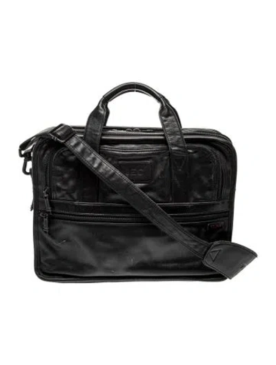 Pre-owned Tumi Leather Messenger Bag In Black