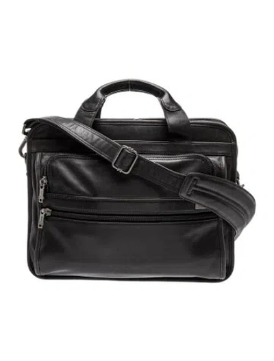 Pre-owned Tumi Leather Messenger Bag In Black