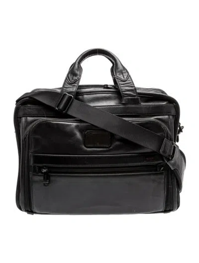 Pre-owned Tumi Leather Messenger Bag In Black