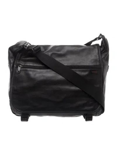Pre-owned Tumi Leather Messenger Bag In Black