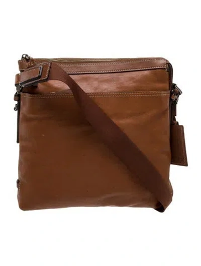 Pre-owned Tumi Leather Messenger Bag In Brown