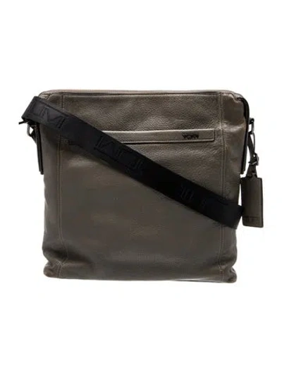 Pre-owned Tumi Leather Messenger Bag In Grey