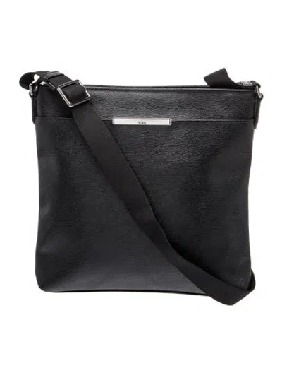 Pre-owned Tumi Leather Messenger Bag W/ Tags In Black