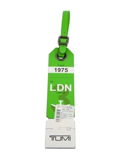 Pre-owned Tumi Leather Plane Ticket-shaped Luggage Tag W/tags In Green