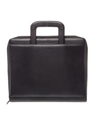 Pre-owned Tumi Leather Portfolio In Black