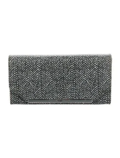 Pre-owned Tumi Leather Printed Continental Wallet In Gray