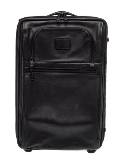 Pre-owned Tumi Leather Rolling Suitcase In Black