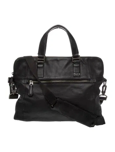 Pre-owned Tumi Leather Shoulder Bag In Black
