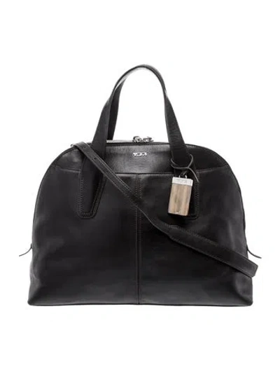 Pre-owned Tumi Leather Shoulder Bag In Black