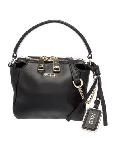 Pre-owned Tumi Leather Shoulder Bag In Black