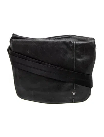 Pre-owned Tumi Leather Shoulder Bag In Black