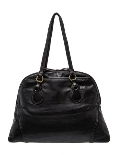 Pre-owned Tumi Leather Shoulder Bag In Black