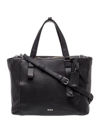 Pre-owned Tumi Leather Shoulder Bag In Black
