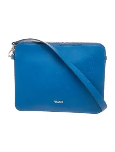 Pre-owned Tumi Leather Shoulder Bag In Blue