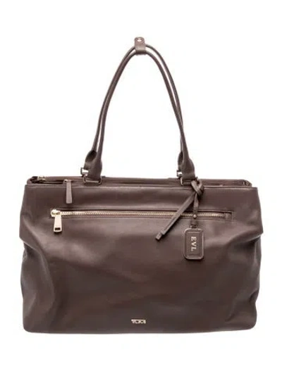 Pre-owned Tumi Leather Shoulder Bag In Gray