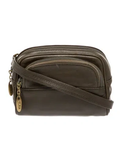 Pre-owned Tumi Leather Shoulder Bag In Green