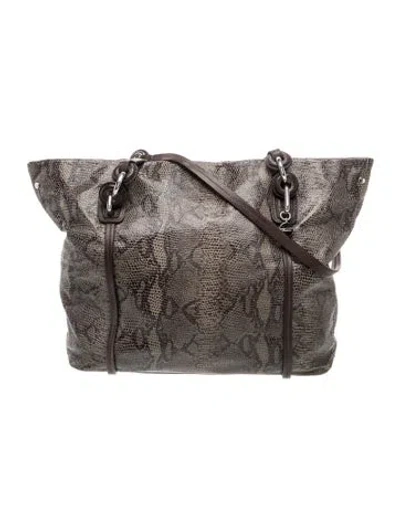 Pre-owned Tumi Leather Shoulder Bag In Grey