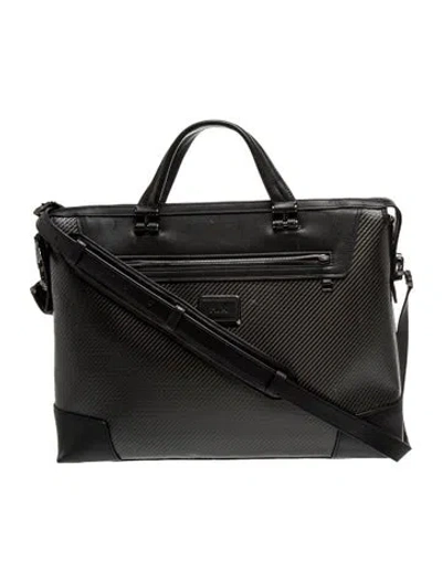 Pre-owned Tumi Leather Shoulder Bag In Grey