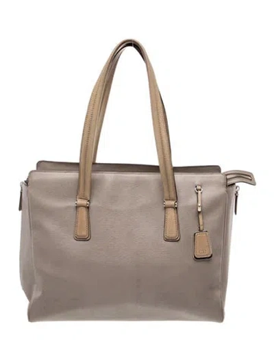Pre-owned Tumi Leather Shoulder Bag In Neutral