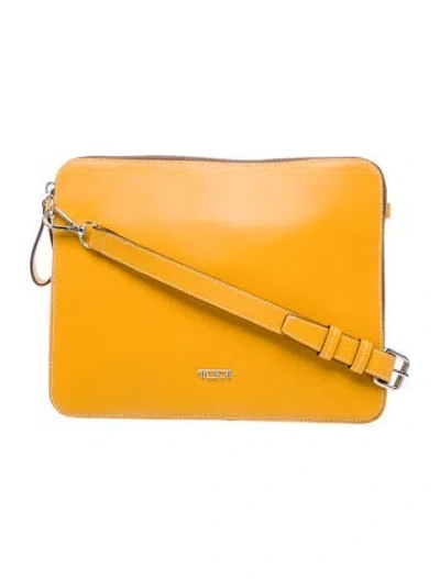 Pre-owned Tumi Leather Shoulder Bag In Orange