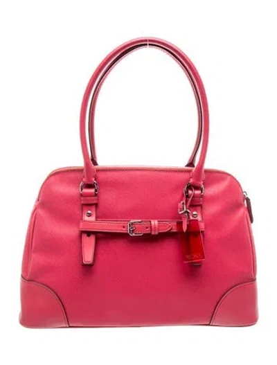 Pre-owned Tumi Leather Shoulder Bag In Red