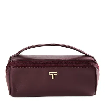 Tumi Leather Sunglasses Case In Rosewood