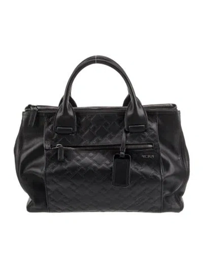 Pre-owned Tumi Leather Top Handle Bag In Black