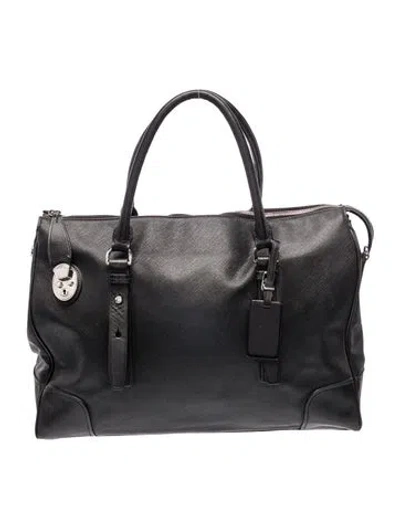 Pre-owned Tumi Leather Top Handle Bag In Black