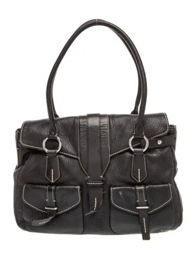 Pre-owned Tumi Leather Top Handle Bag In Black