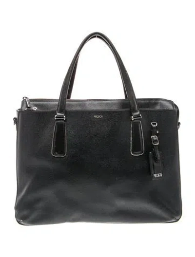 Pre-owned Tumi Leather Top Handle Bag In Black