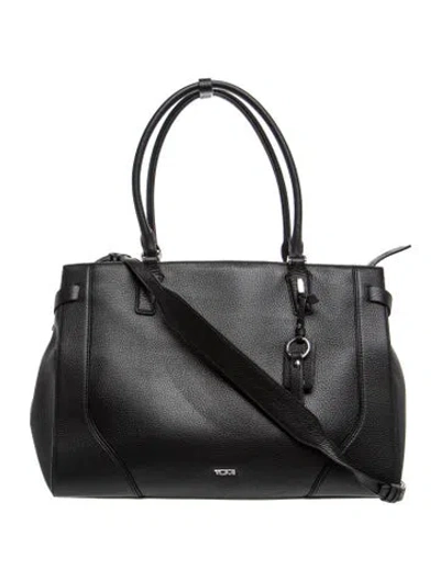 Pre-owned Tumi Leather Top Handle Bag In Black