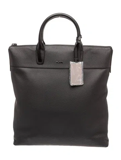 Pre-owned Tumi Leather Top Handle Bag In Black