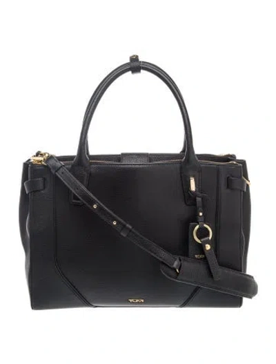 Pre-owned Tumi Leather Top Handle Bag In Black