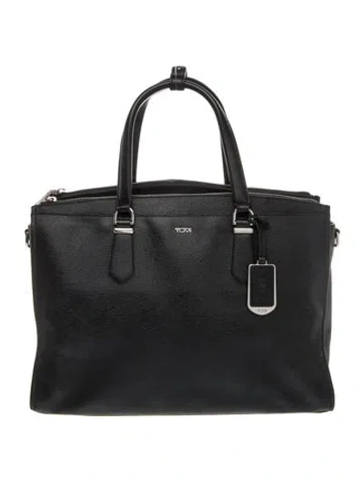 Pre-owned Tumi Leather Top Handle Bag In Black