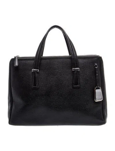Pre-owned Tumi Leather Top Handle Bag In Black