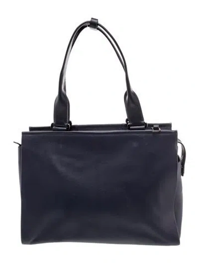 Pre-owned Tumi Leather Top Handle Bag In Blue