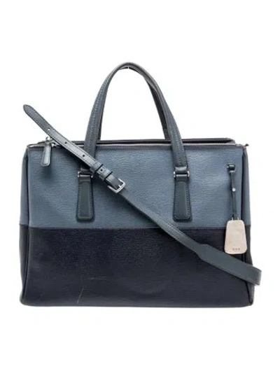 Pre-owned Tumi Leather Top Handle Bag In Blue