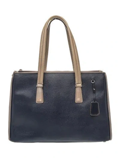 Pre-owned Tumi Leather Top Handle Bag In Blue
