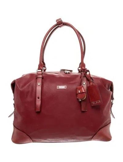 Pre-owned Tumi Leather Top Handle Bag In Burgundy
