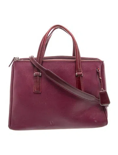 Pre-owned Tumi Leather Top Handle Bag In Burgundy