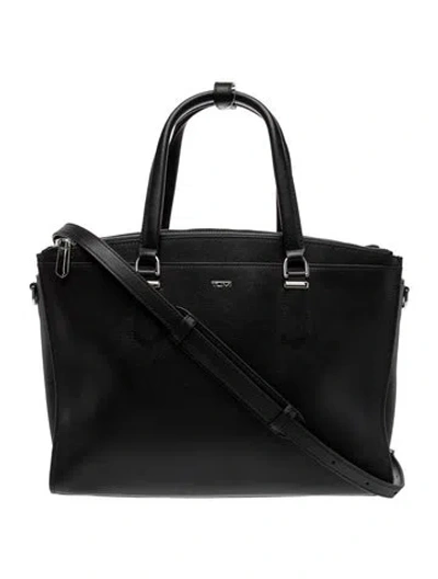 Pre-owned Tumi Leather Top Handle Bag In Gray