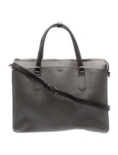 Pre-owned Tumi Leather Top Handle Bag In Gray