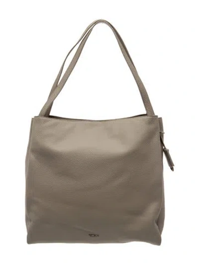 Pre-owned Tumi Leather Top Handle Bag In Gray