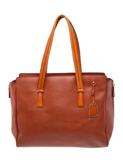 Pre-owned Tumi Leather Top Handle Bag In Orange