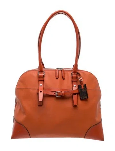Pre-owned Tumi Leather Top Handle Bag In Orange