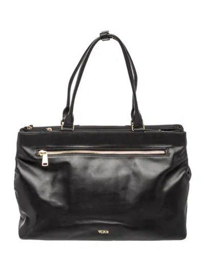Pre-owned Tumi Leather Top Handle Bag W/ Tags In Black