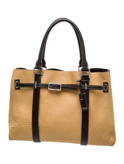 Pre-owned Tumi Leather Top Handle Bag In Yellow