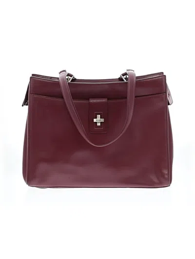 Pre-owned Tumi Leather Tote Bag In Burgundy