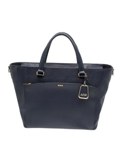 Pre-owned Tumi Leather Tote In Blue