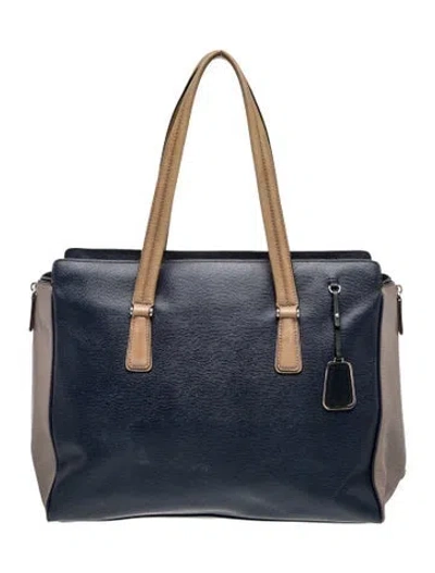 Pre-owned Tumi Leather Tote In Blue
